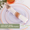 Rose Gold Plastic Silverware Pre-Rolled Sets; Fork, Spoon, and Knife