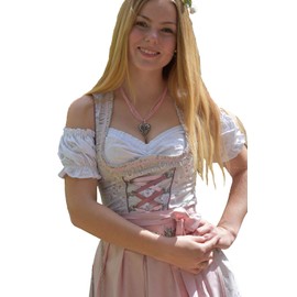 ENTARI Dirndl Set Costume Dress 3-Piece Women's Midi Dirndl Golden Costume, 502 grey, 36