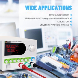 MATRIX DC Power Supply Variable 32V 10A, MPS-3210 Adjustable Bench DC Power Supply 4-Digits Voltage and Current Display, Small Volume Switching Regulated Power Supply with 5 Sets Storage and Encoder