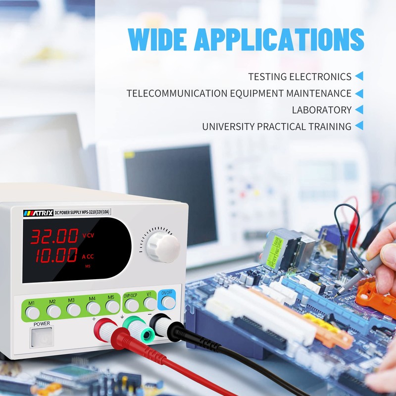 MATRIX DC Power Supply Variable 32V 10A, MPS-3210 Adjustable Bench