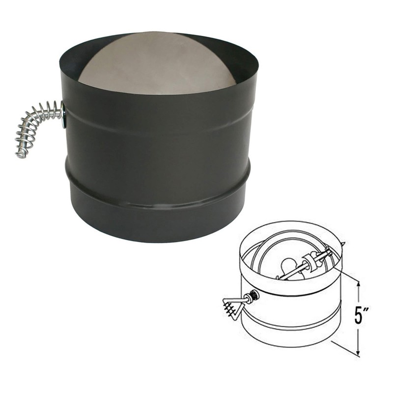 Simpson Duravent Stove Pipe Damper 6" Dia. 24 Ga Cast