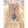 LARGE KEYRING - Viking Disk With Birds - Silver Plated.