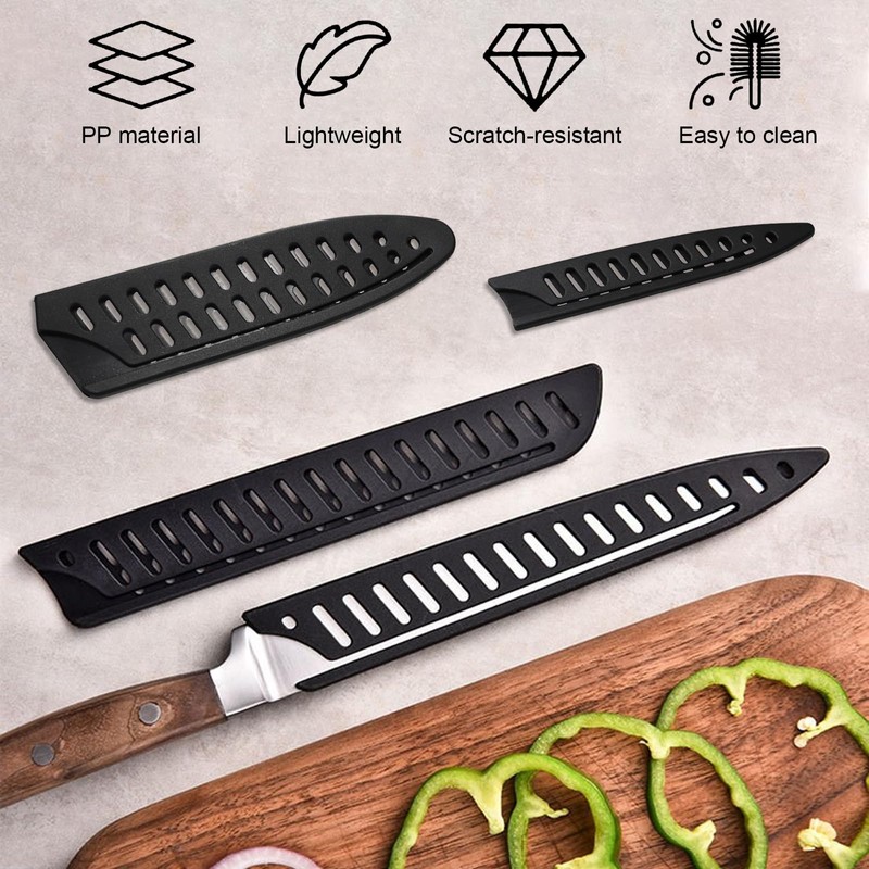 QIYUDA 9PCS Knife Protector Sleeve, Plastic Safety Sheaths for Kitchen