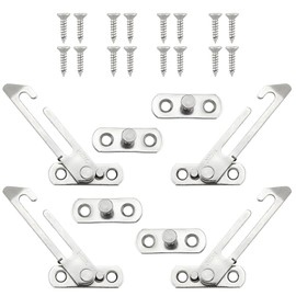 4 Pcs Window Restrictors Locks with Screws Left and Right,Easy Install Stainless Window Restrictors for Home Office UPVC Windows,Hook Handed Window Locks Child Safety Catch for All Kinds of Casement
