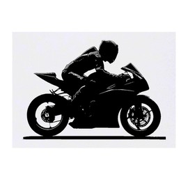 'Man on Sport Motorcycle' Temporary Tattoo - Water Resistant, Skin-Safe, Non-Toxic Transfer (TO00083371)