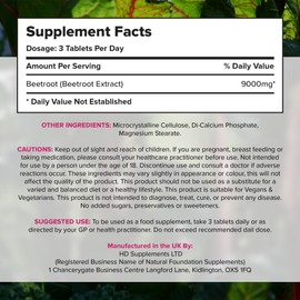 Beetroot Supplement 60:1 Extract 300 Tablets High Strength 9000mg per Serving 3rd Party Lab Tested Vegan Friendly Made in The UK (300)