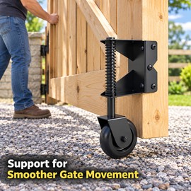4-Inch Right-Side Spring-Loaded Gate Caster Wheel with 360° Swivel and Mounting Hardware