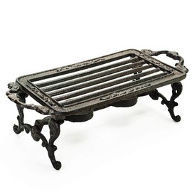 Sungmor Heavy Duty Cast Iron Teapot Dish Warmer Stable Holder for Tealight Stand | Tealight Warmer Decorative Stove for Villa Yard Balcony-Rectangle