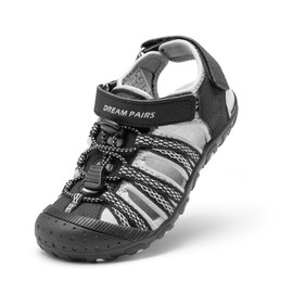 DREAM PAIRS Sandalias deportivas para niñas y niños Sandalias casuales para senderismo Zapatos de agua cómodos para niños grandes y pequeños,Size 16.5 cm,Negro/Gris,171111-K