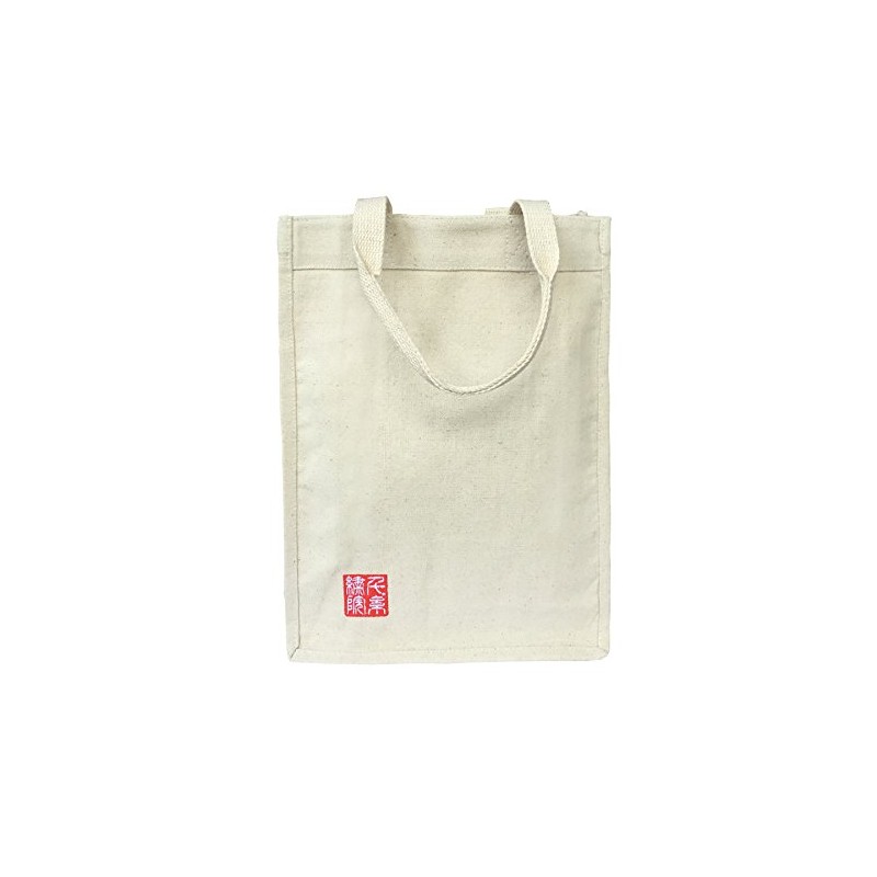 SENSHISHUIN - Indian Cotton Thick Canvas Natural Tote Bag, Rectangular,