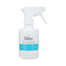 Thera Moisturizing Body Cleanser, Rinse-Free Lotion for Skin and Face, 8 oz Spray Bottle, 12 Count
