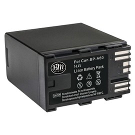 BM Premium 2 Pack of BP-A60 Batteries for Canon EOS C70, EOS C200, C200B, C220B, EOS C300 Mark II, C300 Mark III, EOS C500 Mark II, XF605, XF705 Cameras