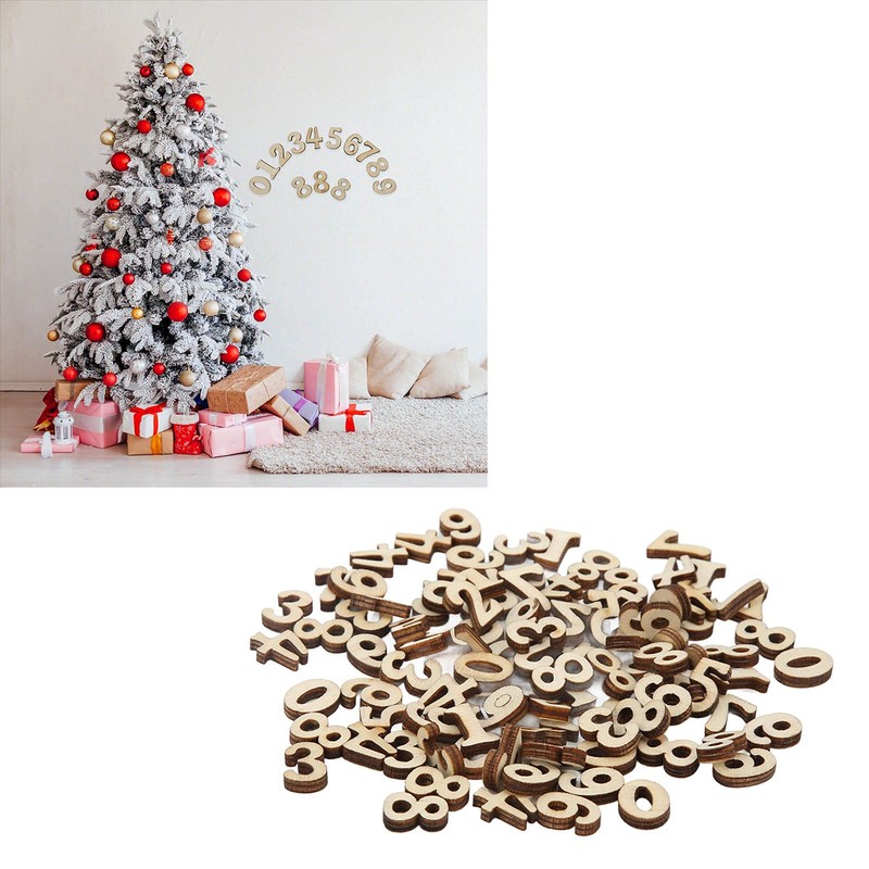 100 Pieces Wooden Numbers Density Board Natural No Burr Safe