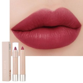 Red Lipstick Lip Liner 2 in 1 Set, Rose Pink Matte Lip Stick, Long Lasting Waterproof Lipliner, High Pigmented Lipsticks Lip Line Pencil Set, Non-fading Smooth Gift for Women