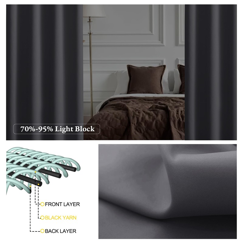 NICETOWN Door Curtain with Track, Thermal Insulated Blackout Curtain Include