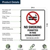 No Smoking Permitted In This Establishment Utah Sign, 24x30 Inches,