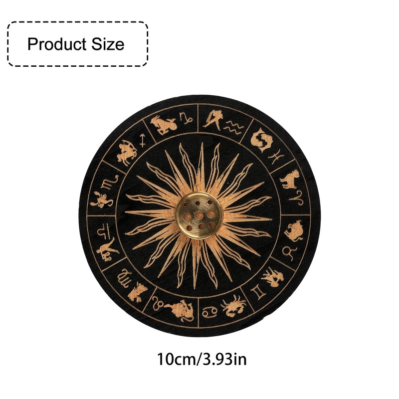 Thyonta Wooden Disc Incense Holder Meditation Incense Burner for Inserting
