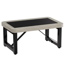 One Step Stool for Adults Kids, Heavy Duty Sturdy Foot Stool with Non-Slip Mat, Metal Frame Hold Up to 500 Lbs Capacity for Kitchen Bathroom Bedroon, White Oak