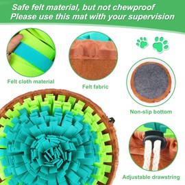 Vivifying Pet Snuffle Mat for Dogs, Adjustable Sniff Mat for Small Medium and Large Dogs, Interactive Dog Enrichment Toys for Dogs Slow Eating and Mental Stimulation (Blue Green)