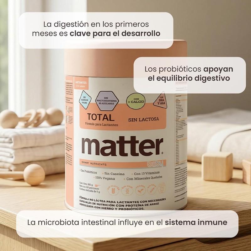 Fórmula vegetal sin lactosa Matter Total Baby Etapa I –
