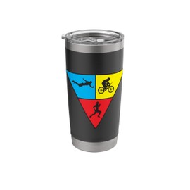 Triathete Triathlon Logo Swim Bike Run Workout Training Gear Stainless Steel Insulated Tumbler