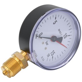 Fittingteile - Wika Pressure Gauge 111.10 Vertical Diameter 80 mm - Class 2.5 for Compressed Air Pneumatic Pressure Display (Display Range: 0 to 16 bar)