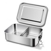HEZHI 18/8 Stainless Steel Bento Box with Removable Dividers, 47oz