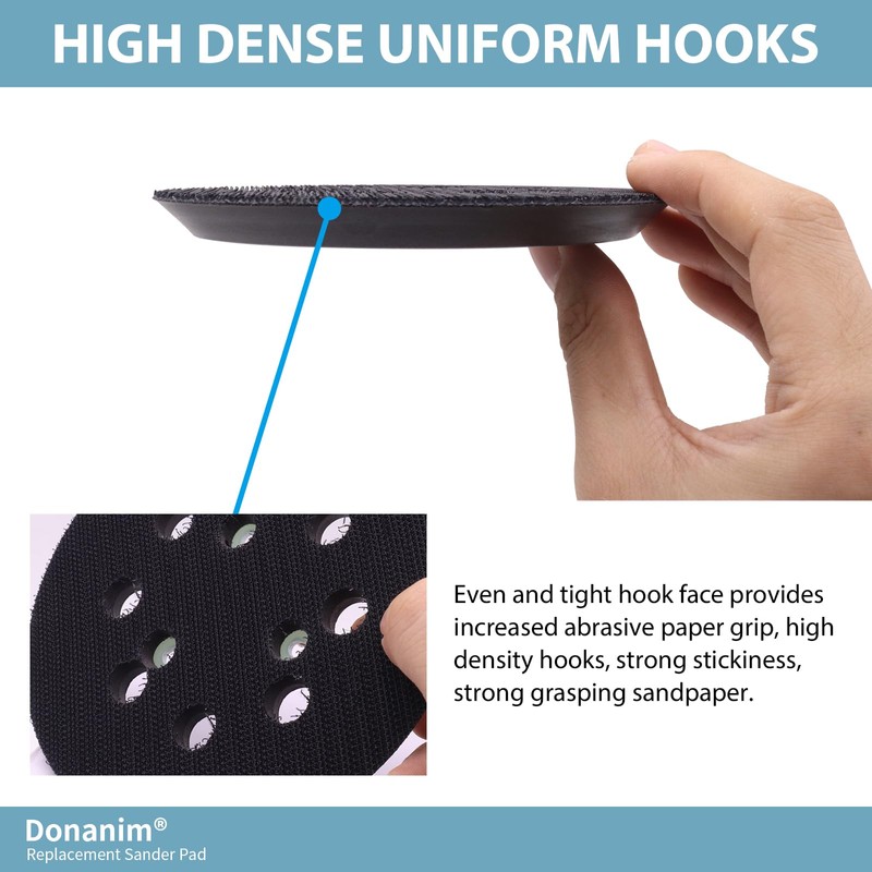 2 Pack 5 Inch 8 Hole Hook and Loop Replacement