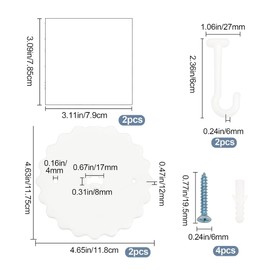 XUKZIMA 2 Pcs Ceiling Mosquito Net Hooks, Bunk Bed Hanger Hook Super Glue Dome Mosquito Net Hooks with Base Screws Ceiling Hook for Hanging Light Canopy Mosquito Net Nail-Free Bedding Accessories