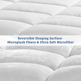 Bare Home Pillow-Top Twin Mattress Pad - Premium Goose Down Alternative - Overfilled Microplush Reversible Top - Super-Soft Mattress Topper (Twin)