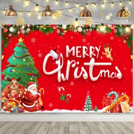 2024 Christmas Backdrop Christmas Decorations, Christmas Backdrop Large Xmas Merry Christmas Backdrops Christmas Party Decoration Photo Background (Santa's Ingenuity)