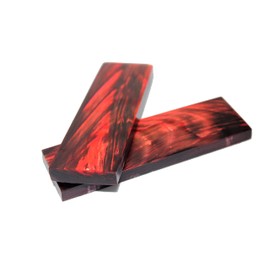 Knife Blade Horn High Polished Annealed Knife Making Billets 1.5 Inch x 5 Inch x 0.393 Inch Water Buffalo Horn Scales Fixed Blade Hunting Knife Pair Handles Material for Knifes- RED