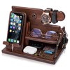 TESLYAR Wood Phone Docking Station for Men - Desk or