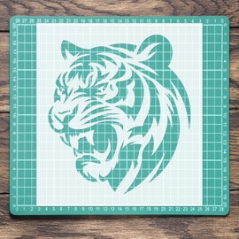 Tiger Safari Wild Stencil: Mylar Airbrush Wall Art Painting Crafts | DIY-A4 Stencil - Design Size (190 x 170 mm)