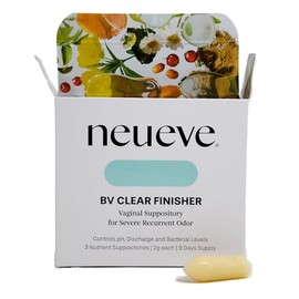 NeuEve BV Clear Finisher, Advanced Relief Suppositories for Stubborn Bacterial Vaginosis in Women Under 45, 3 Count (New Packaging)