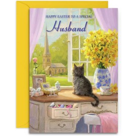 Husband Easter Card - Spring Morning - Medium Sized Card (A5 Size -148mm x 210mm) with Envelope