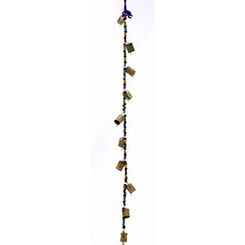 Ten Tin Bells on a Cord With Beads-36" L