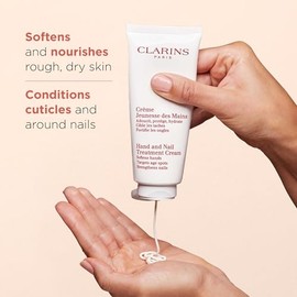 Clarins Hand and Nail Treatment Cream | Award-Winning | Softens, Nourishes and Shields Skin | Strengthens Nails and Conditions Cuticles | Natural Plant Extracts, Including Shea Butter