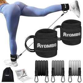 Bandas de resistencia al tobillo con puños, bandas de ejercicio para entrenamiento, retrocesos y glúteos, juego de bandas de resistencia a las piernas