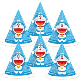 BeenSmile, Doraemon Birthday Hats, Cardboard Hats, Children's Birthday Decoration, Birthday Party Hats, Pack of 6