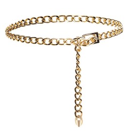 CaySep Western Concho-Chain-Belt-Women Cowgirl Metal-Belts for Dress Pants