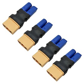 LinsyRC 4pcs XT90 Female Connector to EC5 Male Connector no Wire Adapter Plug for RC FPV Drone RC Car Lipo NiMH Battery Charger ESC