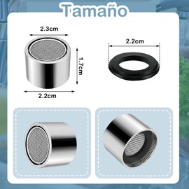 5 Pieces Filter Faucet 22mm Female Thread Aerator Replacement Basin Faucet Nozzle with Rubber Ideal for Saving Bathroom and Kitchen Taps M22