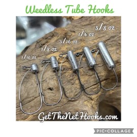 Unbranded 5  Pack 1/4 Oz Weedless Bass Fishing Tube Jig Hook With 3/0 Mustad 32746 Bln