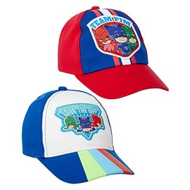 PJ Masks Boys Cotton Baseball Cap with Embroidery (Ages 2-7) (PJ Mask Red/Blue, Age 2-4)