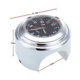 Gearmax® Round Dial Watch for Motorcycle, Chrome-Plated Bicycle Dial Watch, Waterproof Handlebar Glow Watch, Clock for Motorcycle, Bicycle