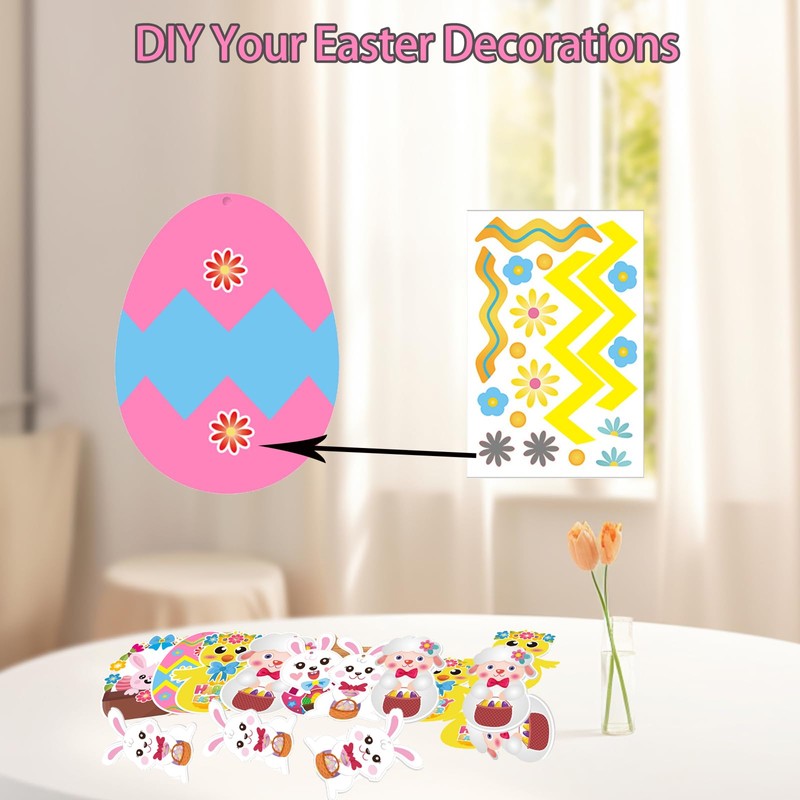 Plusupon 72 PCS Easter Crafts for Kids, Easter Craft Cards