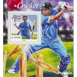 Sierra Leone miniature sheet 879 (complete. issue.) unmounted mint/never hinged ** MNH 2015 Cricket (Stamps for collectors) Ball games without football (basketball/handball/baseball