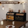 HOLTICO Double Layer Bread Box With Golden Trim for Countertop,