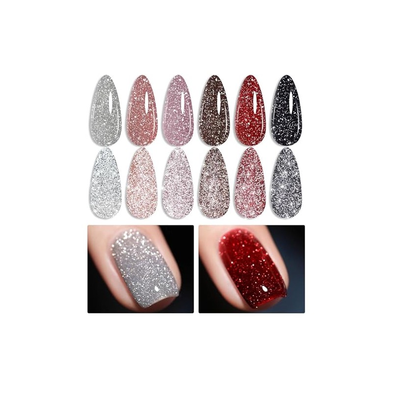 Born Pretty- BORN PRETTY Esmalte en gel con purpurina reflectante,